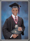 Photo of graduate with his diploma