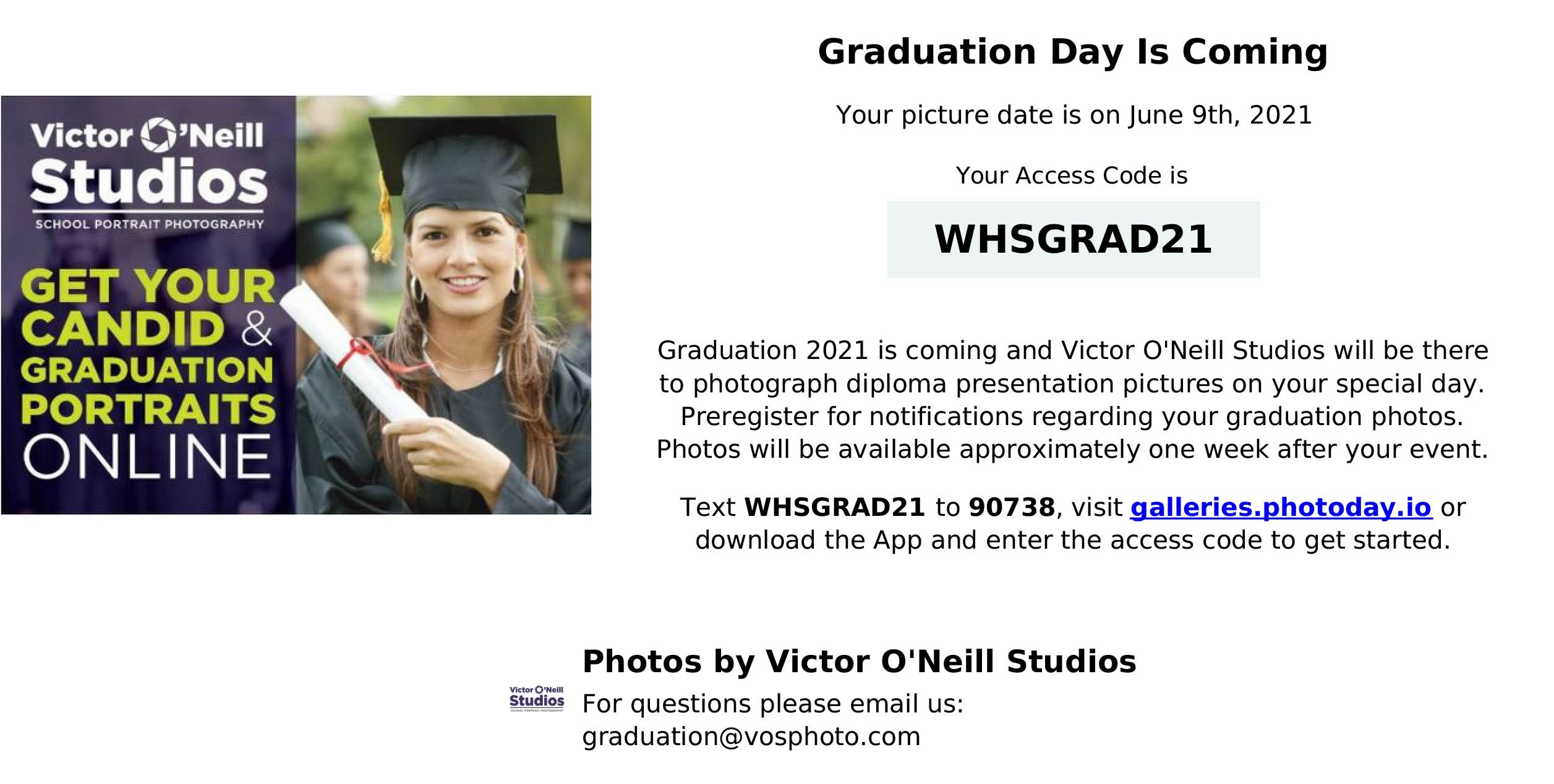 Advertisement for Graduation Photos - text in the bullet item below